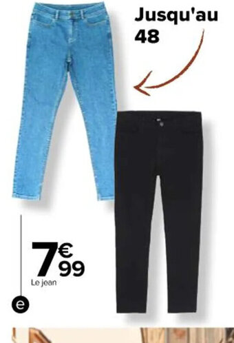 Carrefour Jean slim femme offre