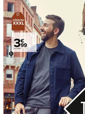 Carrefour T shirt imprime homme offre