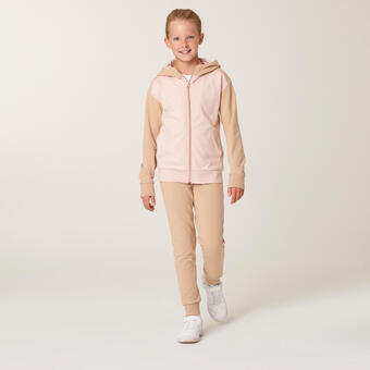 Decathlon Survêtement chaud enfant - 500 rose beige et pantalon beige offre