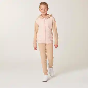 Decathlon Survêtement chaud enfant - 500 rose beige et pantalon beige offre
