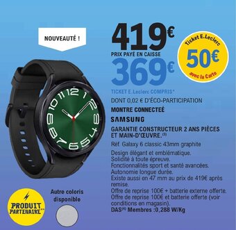 E.Leclerc Samsung montre connectee offre