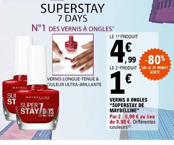 E.Leclerc VERNIS A ONGLES SUPERSTAY DE MAYBELLINE offre