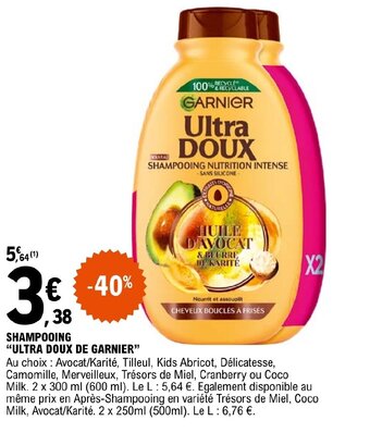 E.Leclerc SHAMPOOING ultra doux de garnier offre