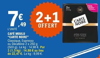 E.Leclerc CAFÉ MOULU CARTE NOIRE offre