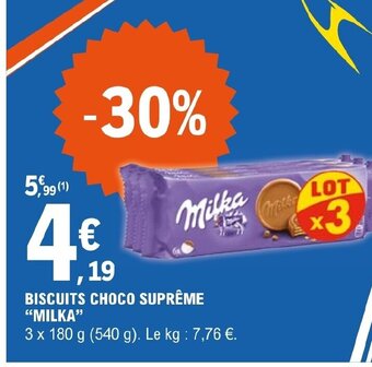 E.Leclerc BISCUITS CHOCO SUPRÊME MILKA offre