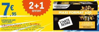 E.Leclerc CAPSULES DE CAFÉ CARTE NOIRE offre