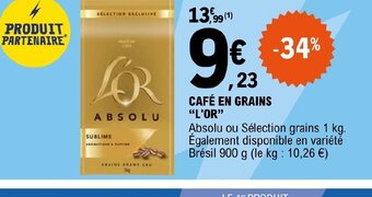 E.Leclerc CAFÉ EN GRAINS L'OR offre