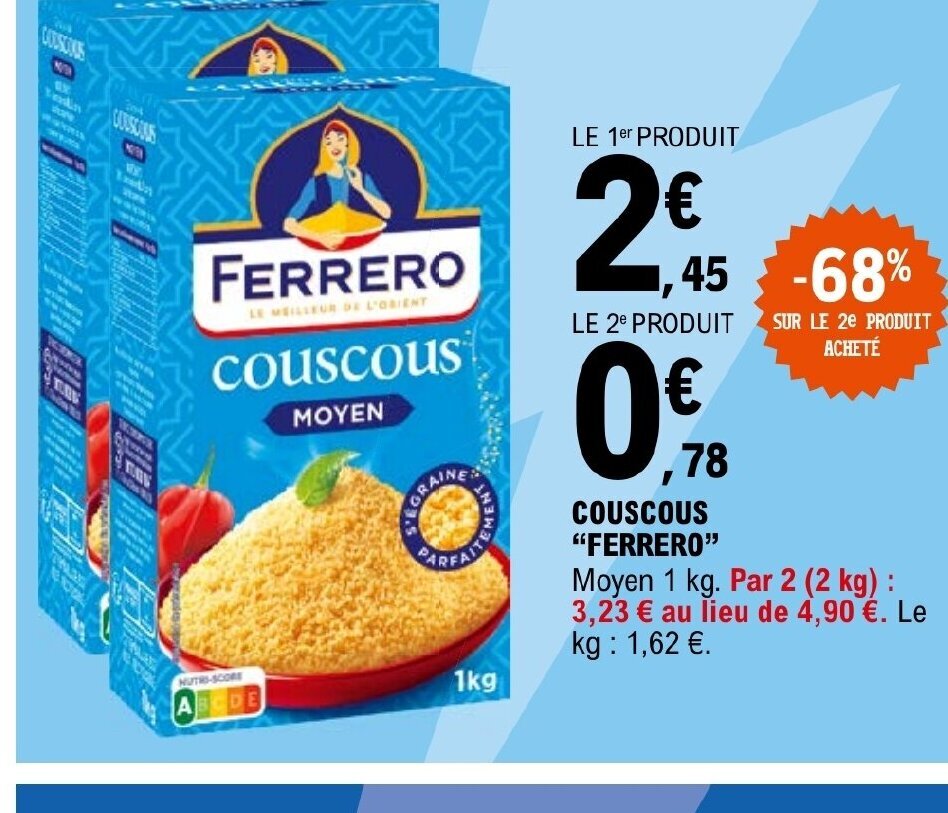 Promo COUSCOUS FERRERO chez E.Leclerc