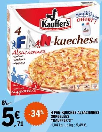 4 FAN-KUECHES ALSACIENNES SURGELÉES KAUFFER'S