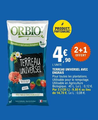 TERREAU UNIVERSEL AVEC ENGRAIS