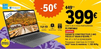 E.Leclerc PC PORTABLE Lenovo offre