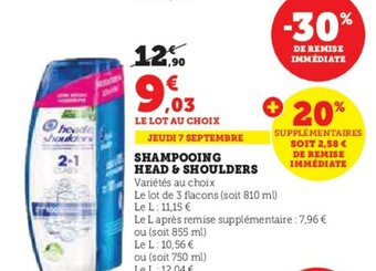 Hyper U SHAMPOOING HEAD & SHOULDERS offre