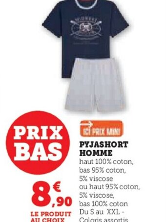 Hyper U PYJASHORT HOMME offre