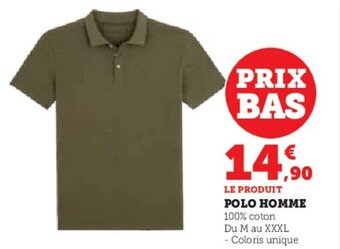 Hyper U POLO HOMME offre