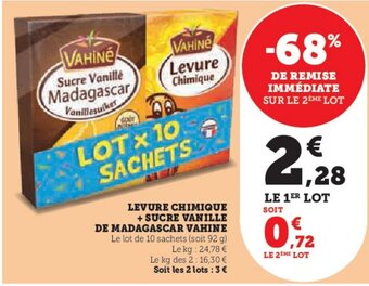 Hyper U LEVURE CHIMIQUE + SUCRE VANILLE DE MADAGASCAR VAHINE offre
