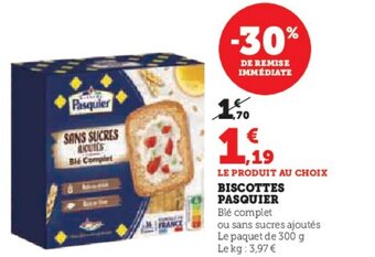 Hyper U BISCOTTES PASQUIER offre