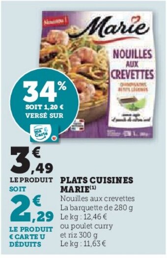 Hyper U PLATS CUISINES SOIT MARIE offre
