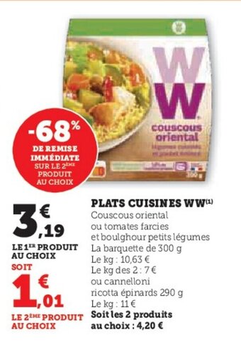 Hyper U PLATS CUISINES WW offre