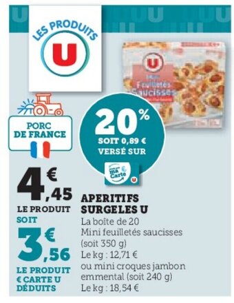 Hyper U APERITIFS SURGELES U offre