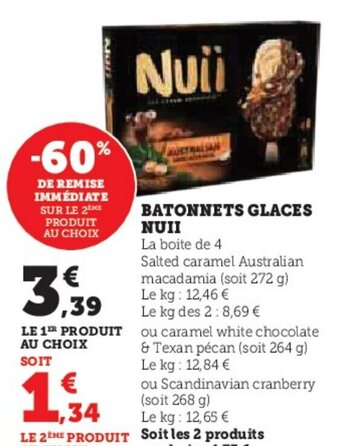 Hyper U BATONNETS GLACES NUII offre
