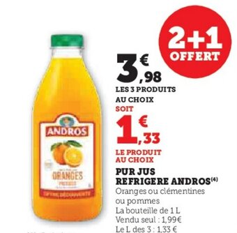Hyper U PUR JUS REFRIGERE ANDROS offre