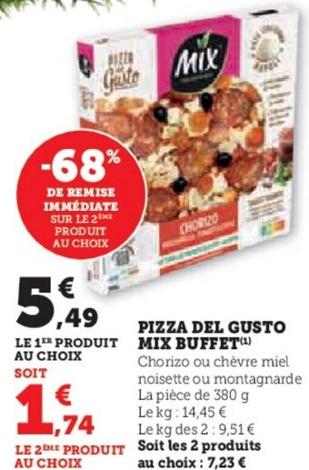 Hyper U PIZZA DEL GUSTO MIX BUFFET offre