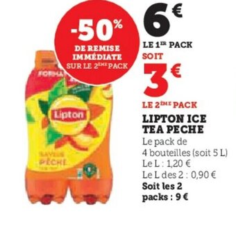 Hyper U LIPTON ICE TEA PECHE offre