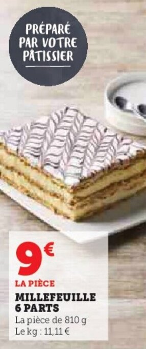 Hyper U MILLEFEUILLE 6 PARTS offre