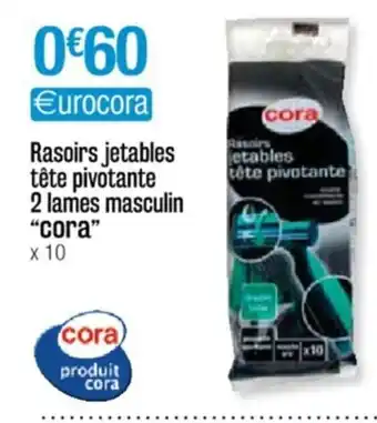 Cora x Carrefour Rasoirs Jetables Tête Pivotante 2 Lames Masculin offre