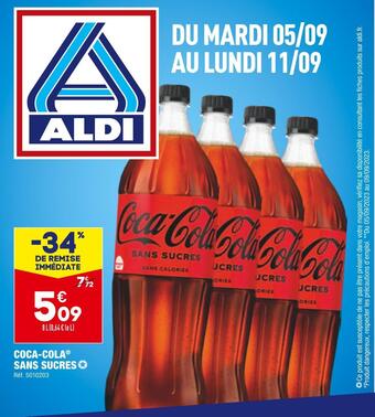 ALDI Coca-cola coca-cola sans sucres offre