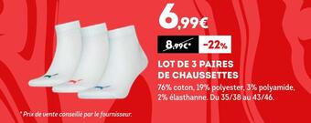 Puma lot de 3 paires de chaussettes