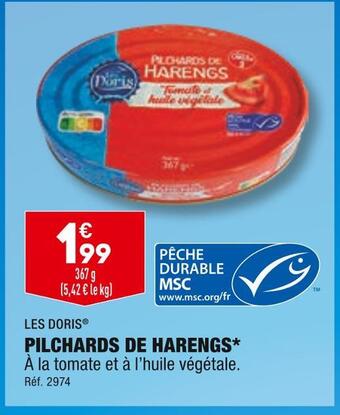 ALDI Les doris pilchards de harengs offre
