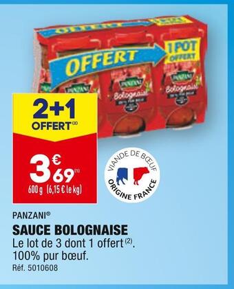ALDI Panzani sauce bolognaise offre