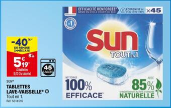 ALDI Sun tablettes lave-vaisselle offre