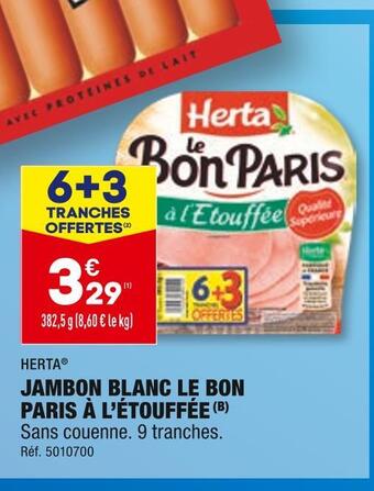 ALDI Herta jambon blanc le bon paris à l’étouffée offre