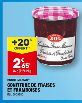 ALDI Bonne maman confiture de fraises et framboises offre