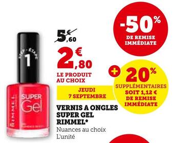 Hyper U Rimmel vernis a ongles super gel offre