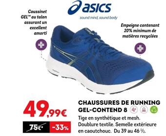 Sport 2000 Asics chaussures de running offre