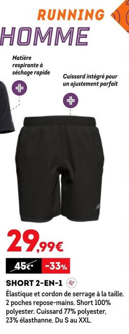 Sport 2000 New balance short 2-en-1 offre