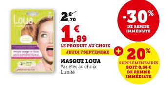 Hyper U Loua masque offre