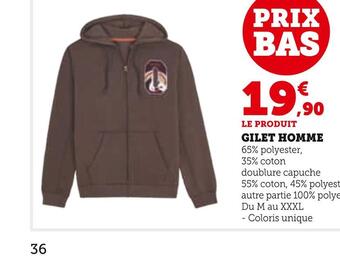 Hyper U U collection gilet homme offre