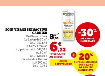 Hyper U Garnier soin visage skinactive offre