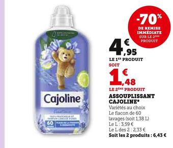 Hyper U Cajoline assouplissant offre