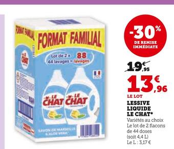Hyper U Le chat lessive liquide offre