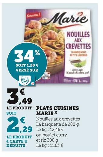 Hyper U Marie plats cuisines offre