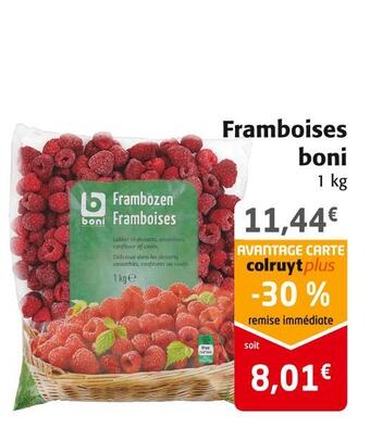 Colruyt Boni framboises offre