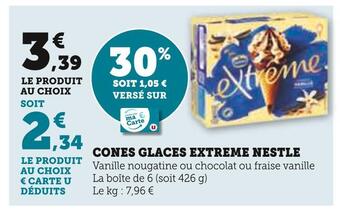 Hyper U Nestle cones glaces extreme offre