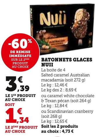 Hyper U Nuii batonnets glaces offre