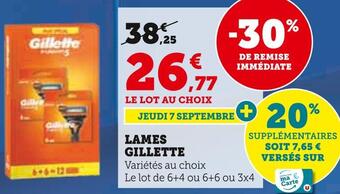 Hyper U Gillette lames offre