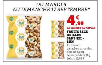 Hyper U Sun fruits secs grilles sans sel offre